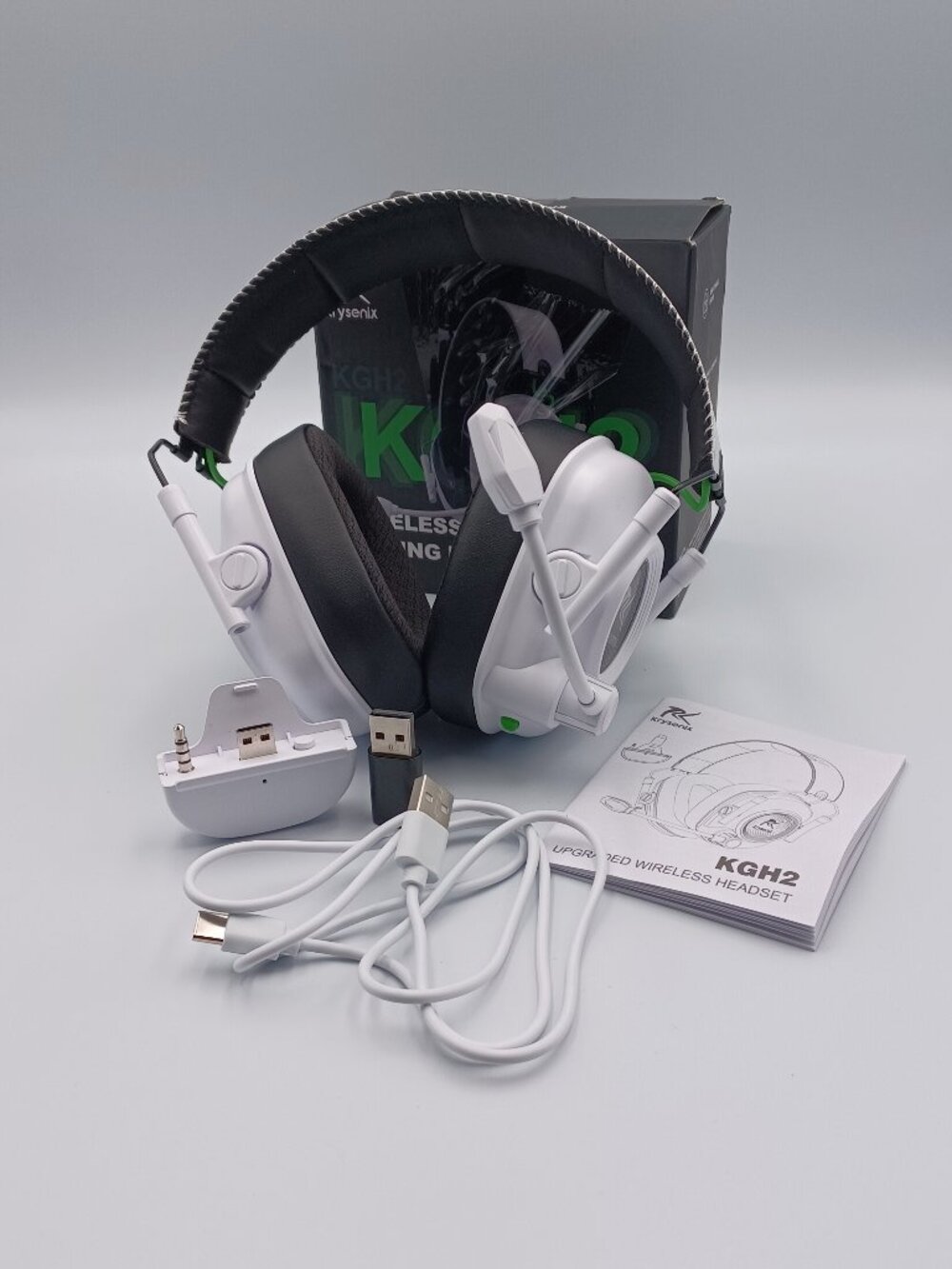 Krysenix KGH2 Wireless Gaming Headset Bluetooth White Open Box Untested